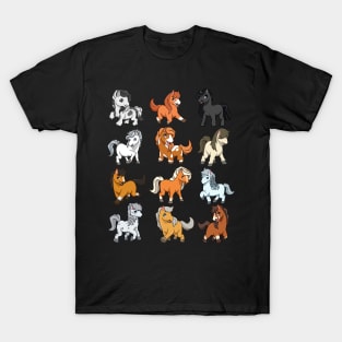 Many Kawaii Chibi Horses T-Shirt